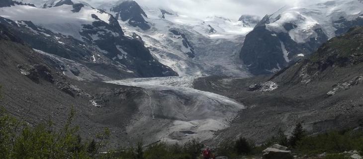 Si ritira il ghiacciaio del Morteratsch nel gruppo del Bernina
